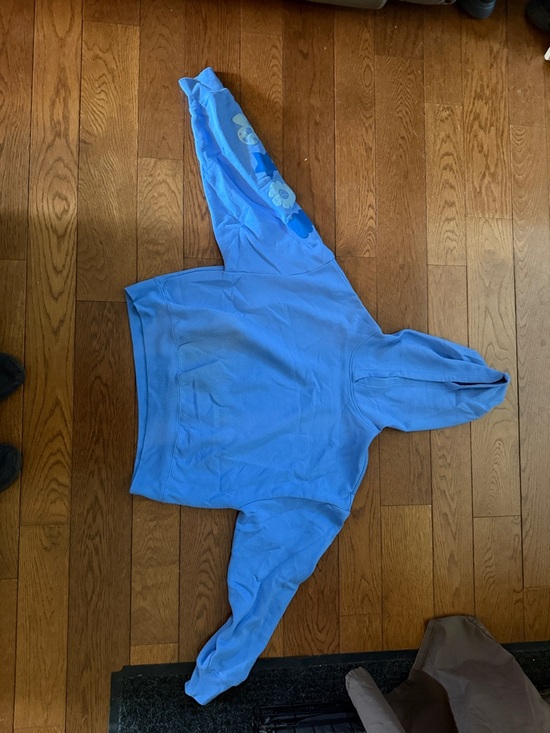 Tops - Blue Floral Sleeve Hoodie